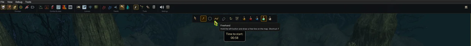 The ribbon toolbar expanded, showing all six groups with hotkey labels